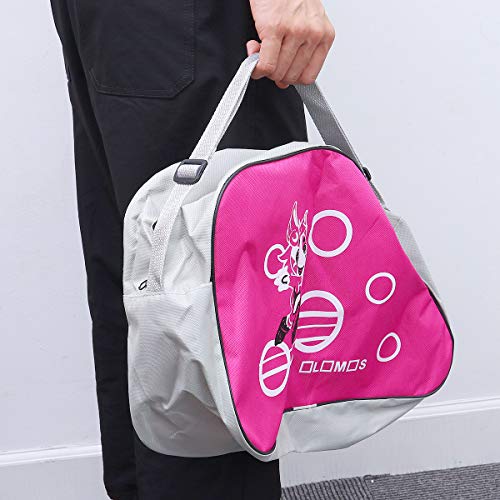 LIOOBO Bolsa para Patines de Hielo, Estampada, Bolsa de Almacenamiento, portátil, Correa de Hombro Ajustable, Patines en línea para niños y Adultos (Rosa)