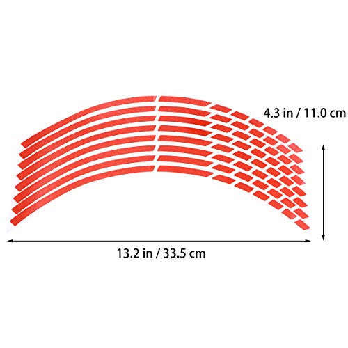 LIOOBO Cinta Adhesiva de la Etiqueta de la Raya de la llanta Reflectante para Ruedas de automóviles de Motocicleta (Rojo)