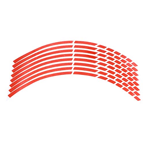 LIOOBO Cinta Adhesiva de la Etiqueta de la Raya de la llanta Reflectante para Ruedas de automóviles de Motocicleta (Rojo)