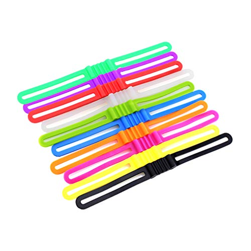 LIOOBO - Cinta de silicona para manillar de bicicleta, cinta de goma, 10 unidades (varios colores)
