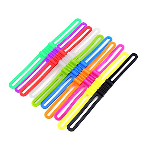 LIOOBO - Cinta de silicona para manillar de bicicleta, cinta de goma, 10 unidades (varios colores)
