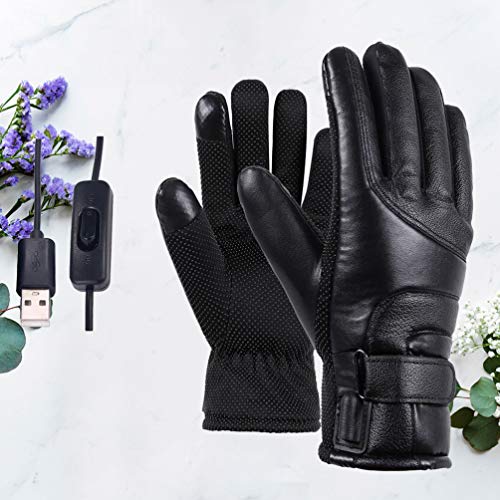 LIOOBO Guantes calefactables Guantes de Motocicleta Recargables USB Guantes de Invierno Guantes de Manoplas de esquí para Montar al Aire Libre Pesca Esquiar Senderismo Acampar Cambiar Estilo (Negro)