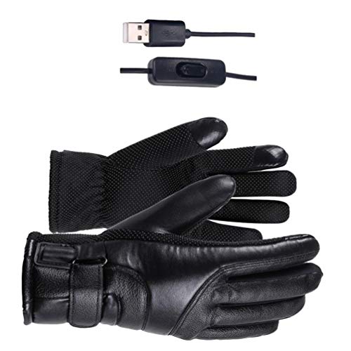 LIOOBO Guantes calefactables Guantes de Motocicleta Recargables USB Guantes de Invierno Guantes de Manoplas de esquí para Montar al Aire Libre Pesca Esquiar Senderismo Acampar Cambiar Estilo (Negro)