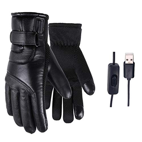 LIOOBO Guantes calefactables Guantes de Motocicleta Recargables USB Guantes de Invierno Guantes de Manoplas de esquí para Montar al Aire Libre Pesca Esquiar Senderismo Acampar Cambiar Estilo (Negro)