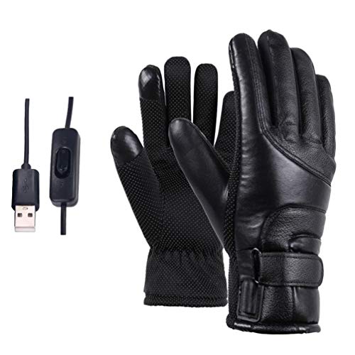 LIOOBO Guantes calefactables Guantes de Motocicleta Recargables USB Guantes de Invierno Guantes de Manoplas de esquí para Montar al Aire Libre Pesca Esquiar Senderismo Acampar Cambiar Estilo (Negro)