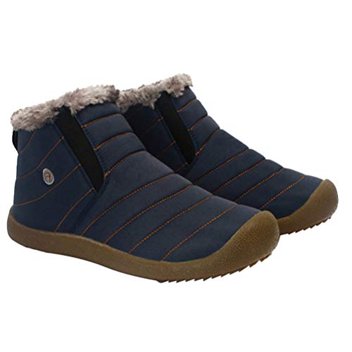 LIOOBO un par de Raquetas de Nieve para Hombres Botas de Nieve Impermeables cómodas Raquetas de Nieve Antideslizantes Felpa cálida Espesar Zapatos para el Invierno al Aire Libre - Talla 43 (Azul)