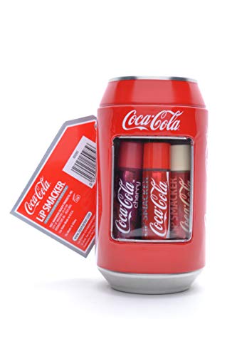 Lip Smacker Caja de metal de Coca Cola con 6 bálsamos labiales de aromas surtidos
