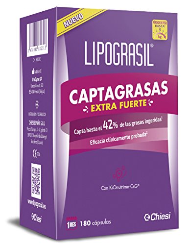 Lipograsil Captagrasas Extra Fuerte - Quemagrasas Potente Para Adelgazar - Fuente de Fibras Naturales - Complemento para Perder Peso - Neutralizador de Grasas - 180 Cápsulas