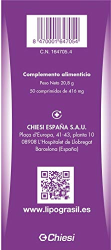 Lipograsil Clásico Doble Efecto - Ingredientes de Origen 100% Vegetal - Para la Retencion de Líquidos - Control de Peso - Regula el Tránsito Intestinal - 50 Comprimidos