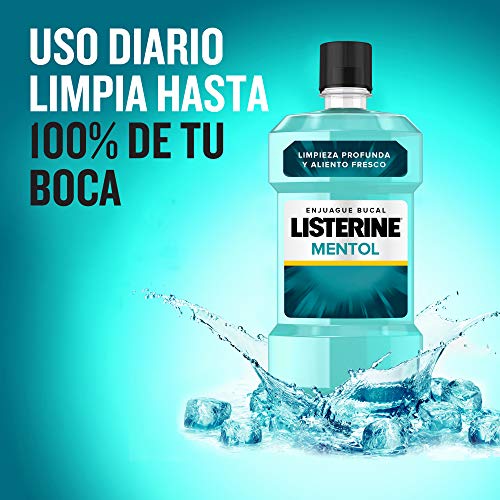 Listerine, Enjuague Bucal Mentol, Pack de 2, 1000 ml