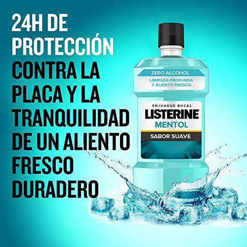 Listerine - Enjuague Bucal Mentol Sabor Suave, 2 x 1000 ml 2 Unidades 2060 g