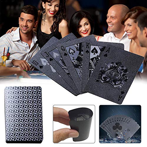 Liteness Cartas de póker de plástico, Naipes Impermeables de Pet Negro Mate, Cartas de póker mágicas Profesionales para Juegos de Mesa, para Juguete clásico de Juego de Herramientas de Successful Liteness Cartas de póker de plástico, Naipes Impermeables de Pet Negro Mate, Cartas de póker mágicas Profesionales para Juegos de Mesa, para Juguete clásico de Juego de Herramientas de Successful