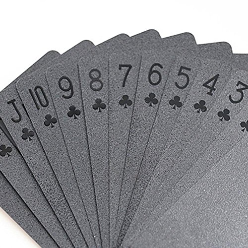 Liteness Cartas de póker de plástico, Naipes Impermeables de Pet Negro Mate, Cartas de póker mágicas Profesionales para Juegos de Mesa, para Juguete clásico de Juego de Herramientas de Successful