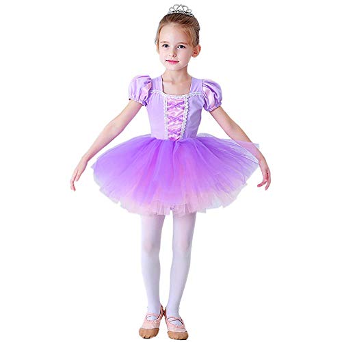 Lito Angels Niñas Tutús de Ballet Bailarina Danza Disfraz Ropa de Baile Princesa Rapunzel Vestido 3-4 años Morado