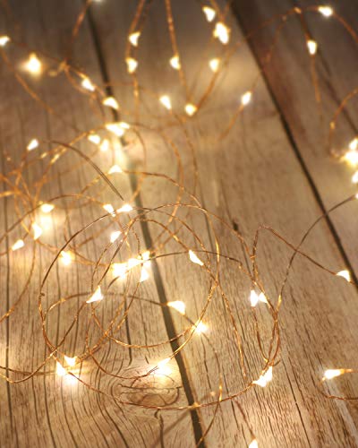 Litogo Guirnalda Luces Pilas, Luces LED Pilas, Luces LED Habitacion 5m 50 LED Luces de Cadena Micro con Pilas de Alambre Guirnaldas Decoracion Cobre para Decoración Interior Bodas Fiesta de Navidad …