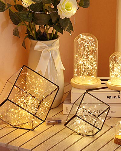 Litogo Guirnalda Luces Pilas, Luces LED Pilas, Luces LED Habitacion 5m 50 LED Luces de Cadena Micro con Pilas de Alambre Guirnaldas Decoracion Cobre para Decoración Interior Bodas Fiesta de Navidad …