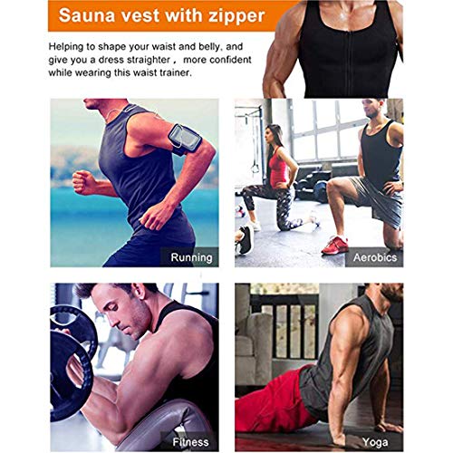 Litthing Chaleco Deportivo para Hombres Faja Reductora Sauna Camiseta Adelgazante Térmica Compresión Desarrollo Muscular Vest para Quemar Grasa Sudoración Gimnasio con Cremallera Cierre (Negro, L) Litthing Chaleco Deportivo para Hombres Faja Reductora Sauna Camiseta Adelgazante Térmica Compresión Desarrollo Muscular Vest para Quemar Grasa Sudoración Gimnasio con Cremallera Cierre (Negro, L)