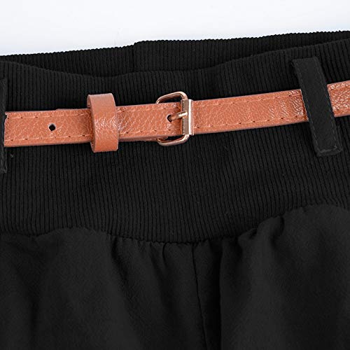 Litthing Pantalones Anchos de la Pierna Suelto Pantalon Harén Harem Casual Wide Leg Holgados Bloomers Moda para Mujer (Negro (Versión Mejorada), M)