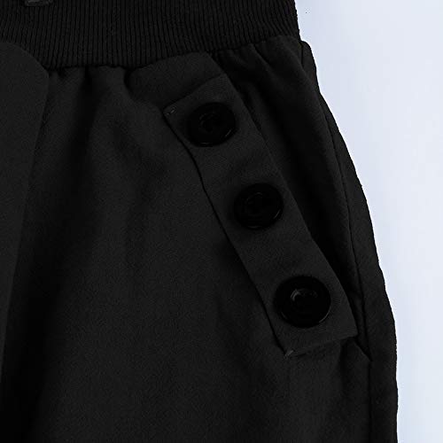 Litthing Pantalones Anchos de la Pierna Suelto Pantalon Harén Harem Casual Wide Leg Holgados Bloomers Moda para Mujer (Negro (Versión Mejorada), M) Litthing Pantalones Anchos de la Pierna Suelto Pantalon Harén Harem Casual Wide Leg Holgados Bloomers Moda para Mujer (Negro (Versión Mejorada), M)