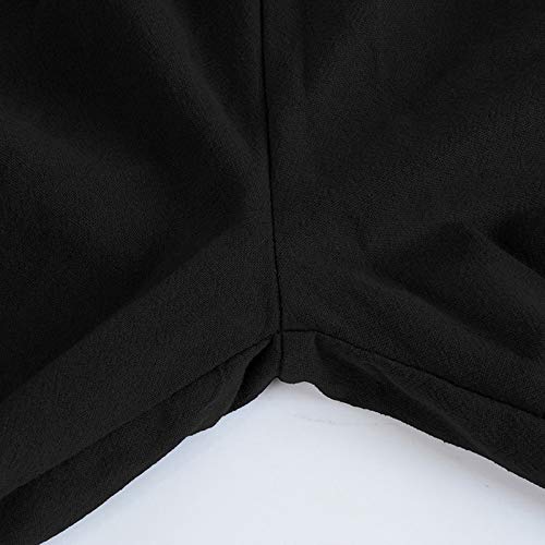 Litthing Pantalones Anchos de la Pierna Suelto Pantalon Harén Harem Casual Wide Leg Holgados Bloomers Moda para Mujer (Negro (Versión Mejorada), M)