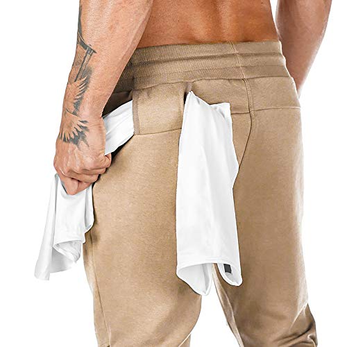 Litthing Pantalones Deportivos para Hombre Pantalones Jogger Deportivo Entrenamiento Fitness Pantalones Casual Deporte Slim Fit Cintura Elástica Ajustable (Caqui, XL) Litthing Pantalones Deportivos para Hombre Pantalones Jogger Deportivo Entrenamiento Fitness Pantalones Casual Deporte Slim Fit Cintura Elástica Ajustable (Caqui, XL)