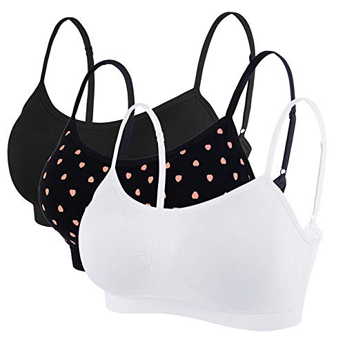 Litthing Sujetador Invisible Slim fit sin Anillo de Acero Chaleco para Mujer la combinación de Ropa Interior Femenina (Negro,Blanco,Negro y Corazon, M) Litthing Sujetador Invisible Slim fit sin Anillo de Acero Chaleco para Mujer la combinación de Ropa Interior Femenina (Negro,Blanco,Negro y Corazon, M)