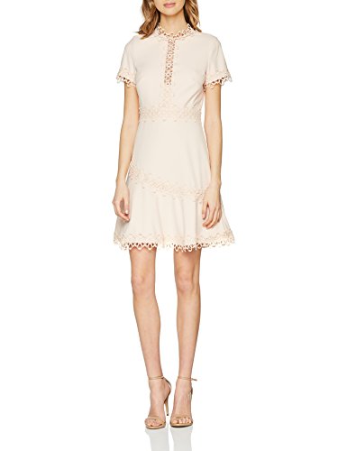 Little Mistress Crochet Trim Skater Dress Vestido de Fiesta, Rosa (Nude 001), 44 para Mujer