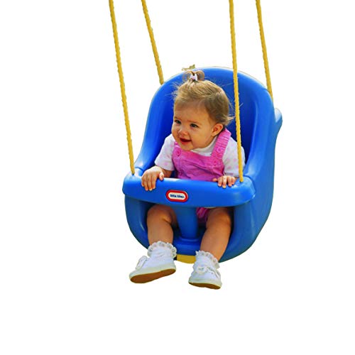 little tikes Columpio para Niños Pequeños con Respaldo Alto-con Cinturón Ajustable y Barra en T de Seguridad, Color Blue, 2,5 Altura 43 Ancho 42 Profundidad (cm): 38 (430900070)