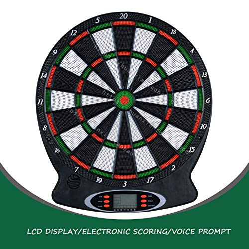 LIUXR Diana electrónica, Juegos de Diana, 18 Juegos y 159 Variantes de Juego,Pantalla LCD Scoring Indicator Target Board con 6 Dardos para 16 Jugadores,Black LIUXR Diana electrónica, Juegos de Diana, 18 Juegos y 159 Variantes de Juego,Pantalla LCD Scoring Indicator Target Board con 6 Dardos para 16 Jugadores,Black