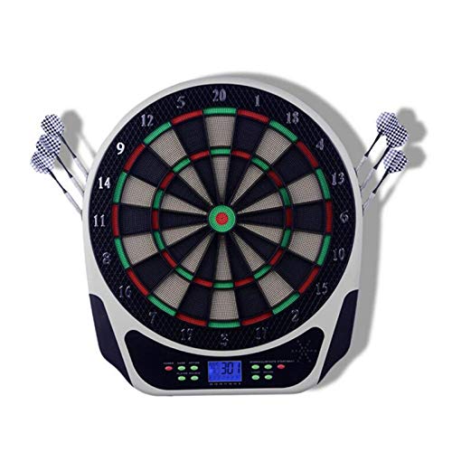 LIUXR Diana electrónica, Juegos de Diana, 18 Juegos y 159 Variantes de Juego,Pantalla LCD Scoring Indicator Target Board con 6 Dardos para 8 Jugadores,White LIUXR Diana electrónica, Juegos de Diana, 18 Juegos y 159 Variantes de Juego,Pantalla LCD Scoring Indicator Target Board con 6 Dardos para 8 Jugadores,White