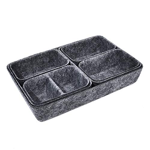 Liuzhou 7Pcs Organizadores de Cajones Fieltro Cesta de Almacenamiento Desmontable Caja de Almacenaje Organizador de Mesa para Cosméticos Accesorio (Gris Oscuro) Liuzhou 7Pcs Organizadores de Cajones Fieltro Cesta de Almacenamiento Desmontable Caja de Almacenaje Organizador de Mesa para Cosméticos Accesorio (Gris Oscuro)