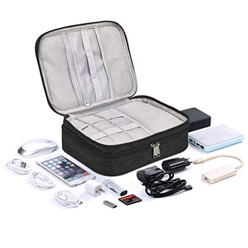 LIVACASA Bolsa de Viaje Cable Organizador Estuche para Eléctricas Accesesorios Impermeable Portatíl para Cables Cargador Bolsillo Negro LIVACASA Bolsa de Viaje Cable Organizador Estuche para Eléctricas Accesesorios Impermeable Portatíl para Cables Cargador Bolsillo Negro