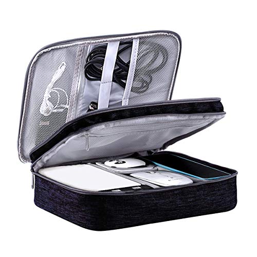 LIVACASA Bolsa de Viaje Cable Organizador Estuche para Eléctricas Accesesorios Impermeable Portatíl para Cables Cargador Bolsillo Negro LIVACASA Bolsa de Viaje Cable Organizador Estuche para Eléctricas Accesesorios Impermeable Portatíl para Cables Cargador Bolsillo Negro