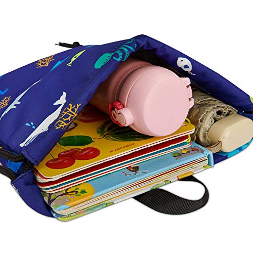 LIVACASA Mochila de Cuerdas Infantil Mochila con Cordón Bolsa de Cuerdas para niños Estampado Florales Lindos Azul LIVACASA Mochila de Cuerdas Infantil Mochila con Cordón Bolsa de Cuerdas para niños Estampado Florales Lindos Azul
