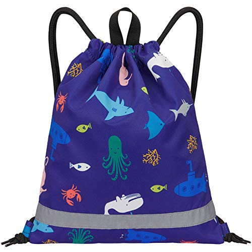 LIVACASA Mochila de Cuerdas Infantil Mochila con Cordón Bolsa de Cuerdas para niños Estampado Florales Lindos Azul LIVACASA Mochila de Cuerdas Infantil Mochila con Cordón Bolsa de Cuerdas para niños Estampado Florales Lindos Azul