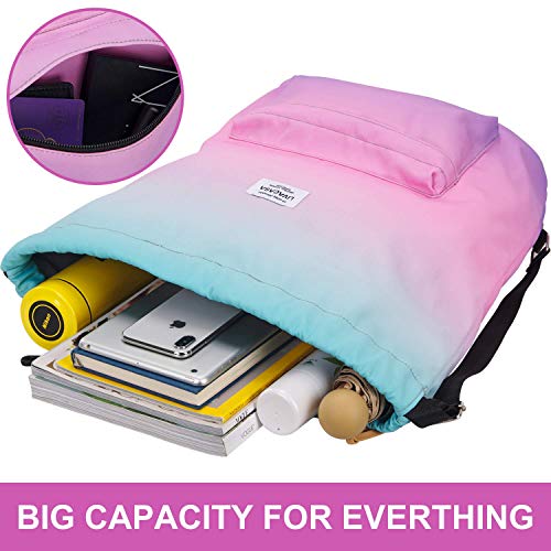 LIVACASA Mochilas de Cuerdas Ancho Hombre Mujer Grandes Bolsas de Cuerdas Gimnasio Cordones Cómodos Ajustable con Asa A Prueba de Agua para Playa Piscina Verde Rosa Morado LIVACASA Mochilas de Cuerdas Ancho Hombre Mujer Grandes Bolsas de Cuerdas Gimnasio Cordones Cómodos Ajustable con Asa A Prueba de Agua para Playa Piscina Verde Rosa Morado