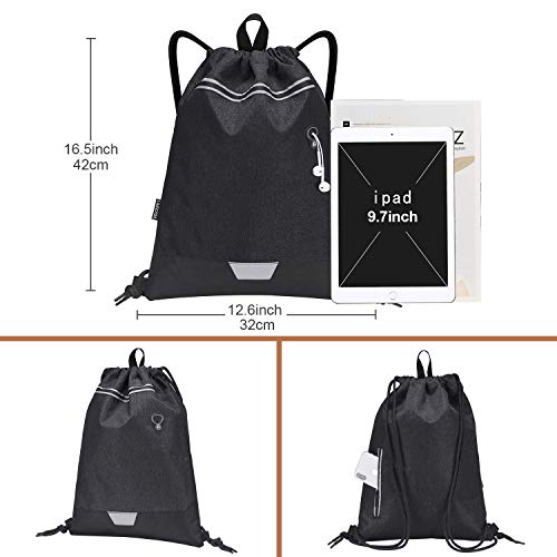 LIVACASA Reflexivo Mochilas de Cuerdas Hombre Mujer Bolsas de Cuerdas Gimnasio Cordones Cómodos Ajustable A Prueba de Agua para Playa Piscina Negro LIVACASA Reflexivo Mochilas de Cuerdas Hombre Mujer Bolsas de Cuerdas Gimnasio Cordones Cómodos Ajustable A Prueba de Agua para Playa Piscina Negro