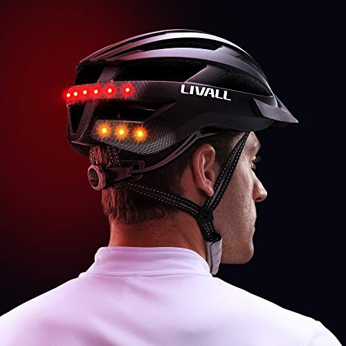 LIVALL Adultos MT1 Música, luz Trasera, Intermitente, Sistema de navegación, función de Llamada y SOS Bicicleta Casco, Negro Mate, 58 – 62 cm