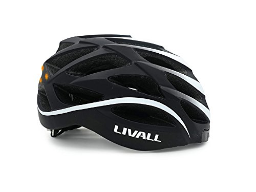 LIVALL bh62 Música, luz Trasera, Intermitente, Sistema de navegación, función de Llamada y SOS Bicicleta Casco, Todo el año, Unisex, Color Negro/Blanco, tamaño 55-61cm