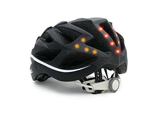 LIVALL bh62 Música, luz Trasera, Intermitente, Sistema de navegación, función de Llamada y SOS Bicicleta Casco, Todo el año, Unisex, Color Negro/Blanco, tamaño 55-61cm