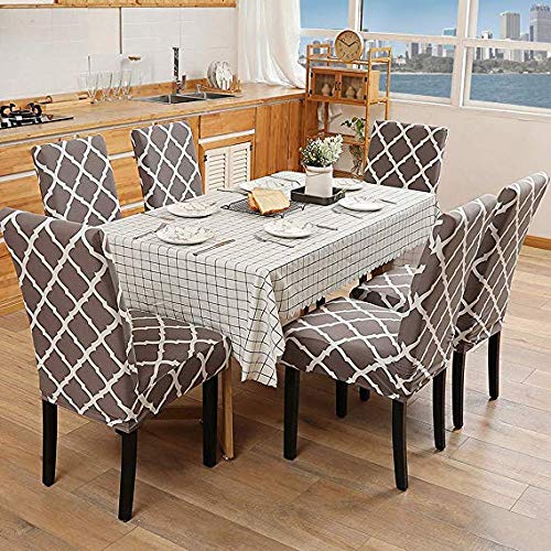 LiveGo Cubierta para Silla, Paquete de 4 Cubiertas para Silla de Comedor elástica Silla con Respaldo Alto Funda Protectora Funda Protectora para Silla, Black+White LiveGo Cubierta para Silla, Paquete de 4 Cubiertas para Silla de Comedor elástica Silla con Respaldo Alto Funda Protectora Funda Protectora para Silla, Black+White