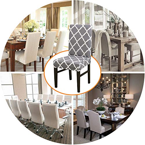 LiveGo Cubierta para Silla, Paquete de 4 Cubiertas para Silla de Comedor elástica Silla con Respaldo Alto Funda Protectora Funda Protectora para Silla, Black+White LiveGo Cubierta para Silla, Paquete de 4 Cubiertas para Silla de Comedor elástica Silla con Respaldo Alto Funda Protectora Funda Protectora para Silla, Black+White