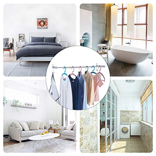 LIVEHITOP Perchero de Pared para Ropa, Barra de Riel para Colgar Pared Ahorra Espacio Colgador para Lavandería, Dormitorio, Baño (Plateado, 2) LIVEHITOP Perchero de Pared para Ropa, Barra de Riel para Colgar Pared Ahorra Espacio Colgador para Lavandería, Dormitorio, Baño (Plateado, 2)