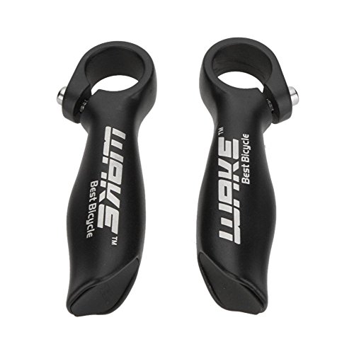 Lixada 2pcs Manillar de Bicicleta Ciclismo Apretones Puños de Seguridad de Aleación de Aluminio para MTB 22.2mm (Negro)