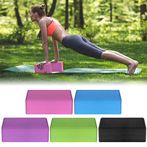 Lixada 3 Piezas Conjunto de Equipo de Yoga, Tapete de Yoga, Bloque de Yoga, Banda Elástica, Bolsa de Práctica para Principiantes de Yoga y Almohadilla de Almacenamiento