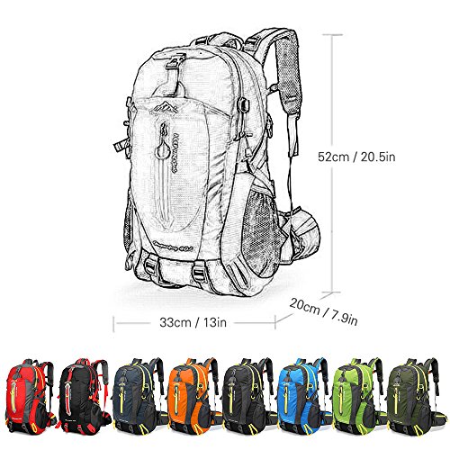 Lixada 40L Resistente al Agua Mochila, Portátil Mochila Trekking, Laptop Daypack, Durable Impermeable, para Escalada, Viajes, Actividades al Aire Libre (Naranja) Lixada 40L Resistente al Agua Mochila, Portátil Mochila Trekking, Laptop Daypack, Durable Impermeable, para Escalada, Viajes, Actividades al Aire Libre (Naranja)