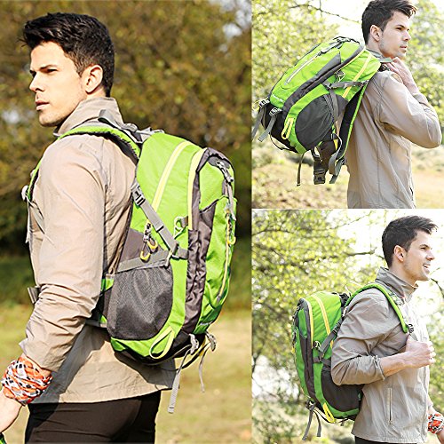 Lixada 40L Resistente al Agua Mochila, Portátil Mochila Trekking, Laptop Daypack, Durable Impermeable, para Escalada, Viajes, Actividades al Aire Libre (Negro)