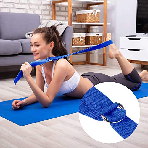Lixada Bloque de Yoga con Correa de Estiramiento de Yoga Ajustable Accesorio Versátil para Ejercicios de Yoga Pilates (Azul y Gris)