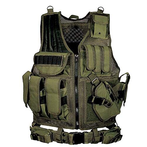 Lixada Chaleco Táctico Multifuncional Respirable Desmontaje Rápido Equipo de Entrenamiento para CS Field Protections Vest