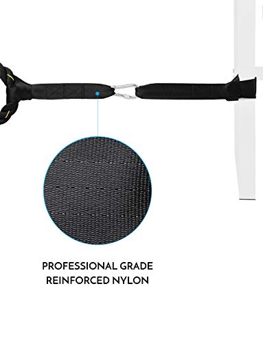 Lixada Correa de Anclaje Correas de Fijación para Cuerda de Batalla 2 Correas de Nylon+ 1 Mosquetón de Acero Inoxidable para Cuerdas Crossfit Gimnasio Formación